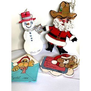Handmade Vintage Santa Snowman Christmas decoration